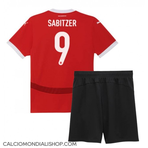 Maglie da calcio Austria Marcel Sabitzer #9 Prima Maglia Bambino Europei 2024 Manica Corta (+ Pantaloni corti)